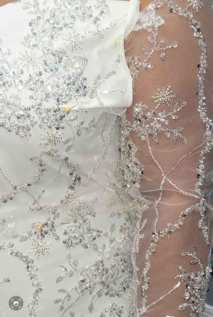Adding sequins to wedding dress - 1