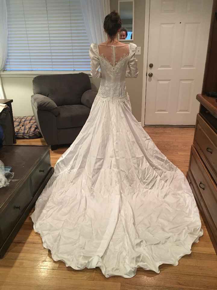 Back of my mom's dress. I'm hoping to use the buttons in some way on mine.