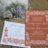 English invite, rsvp card, and save the date