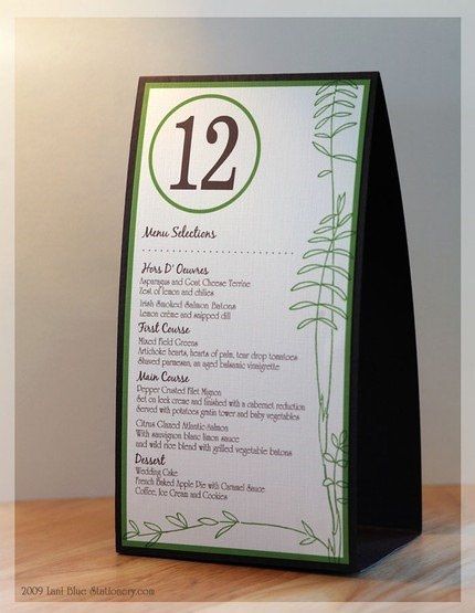 Wedding Reception Menu