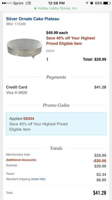 40% off at Hobby lobby