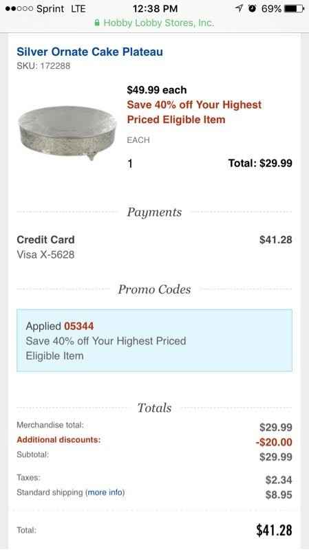 40% off at Hobby lobby