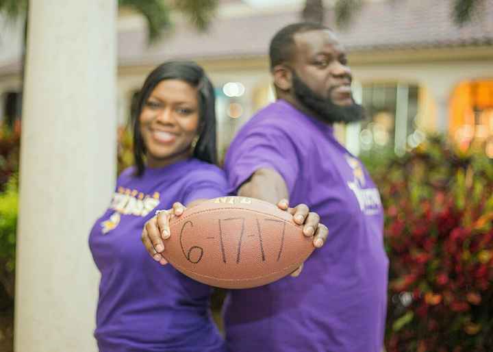Football themed engagement photos