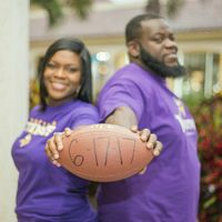 Football themed engagement photos