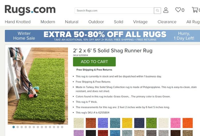 green shag rug