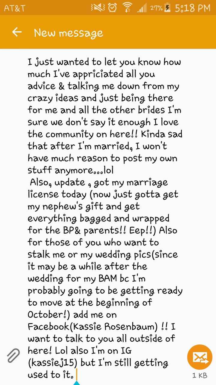 UPDATE for ladies wanting to stalk my wedding