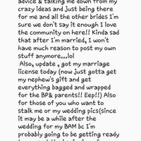 UPDATE for ladies wanting to stalk my wedding