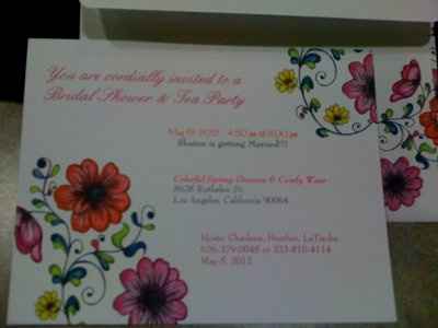 My Vista Print Invites, STD, ThanksYou's & Bridal Shower Invite.... comments