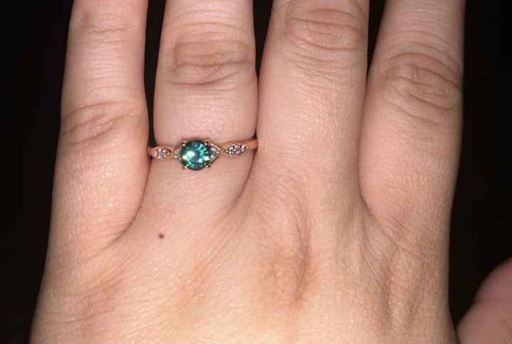 Does anyone have colored engagement/wedding ring - 1