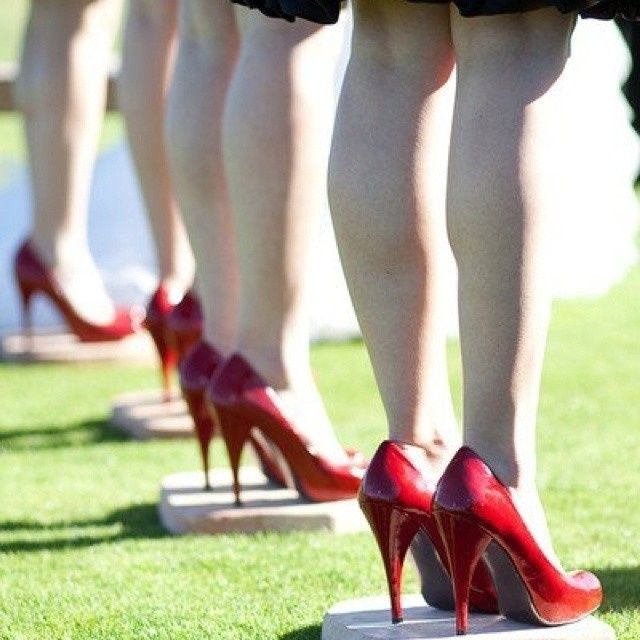 What shoes would look good with these bridesmaids dresses?