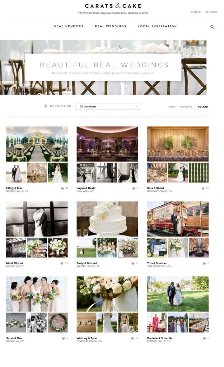 Our wedding is featured on Carats and Cake Wedding website!