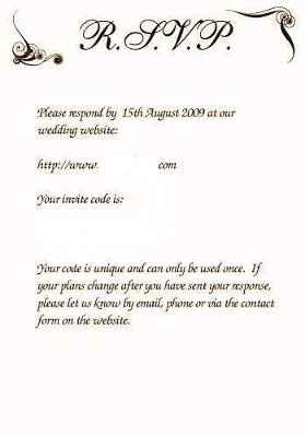 Response wording for a RSVP online