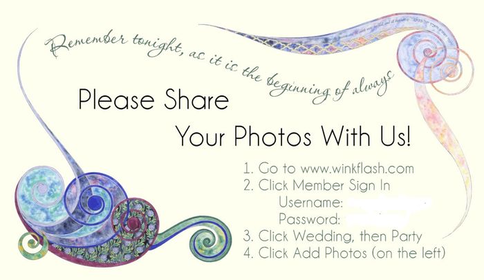 Free business cards...what wedding related info would you use them for?
