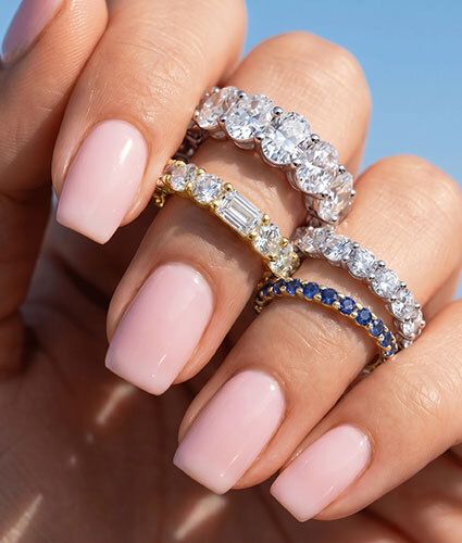 Our diamond eternity rings feature stunning diamonds that completely encircle the band, creating a s