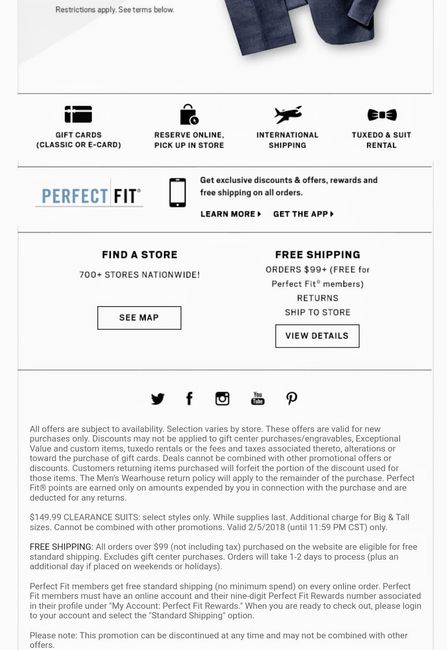  Men's Wearhouse Suit Sale $150! today only - 2
