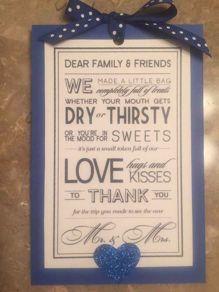 Wedding welcome bag tags