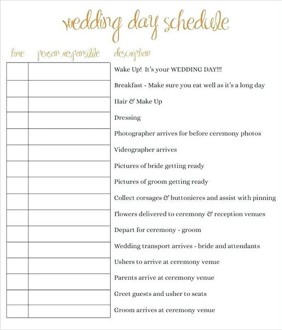 wedding day template