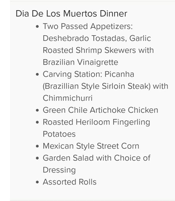 Buffet options- How many? 1