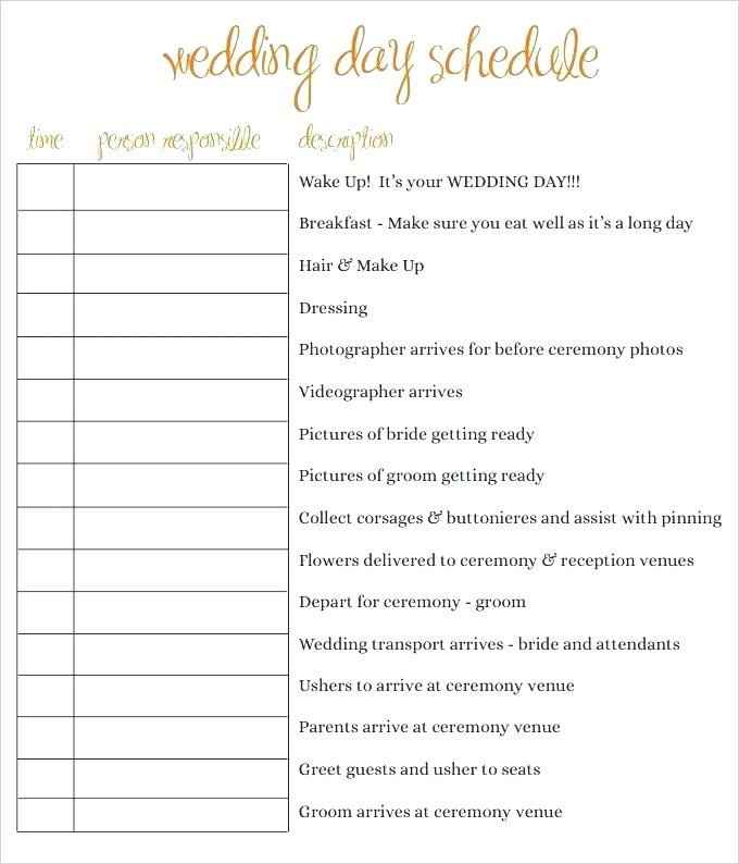 wedding day template