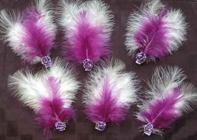 Pics of my feather hair pieces!! (Also my "something blue")