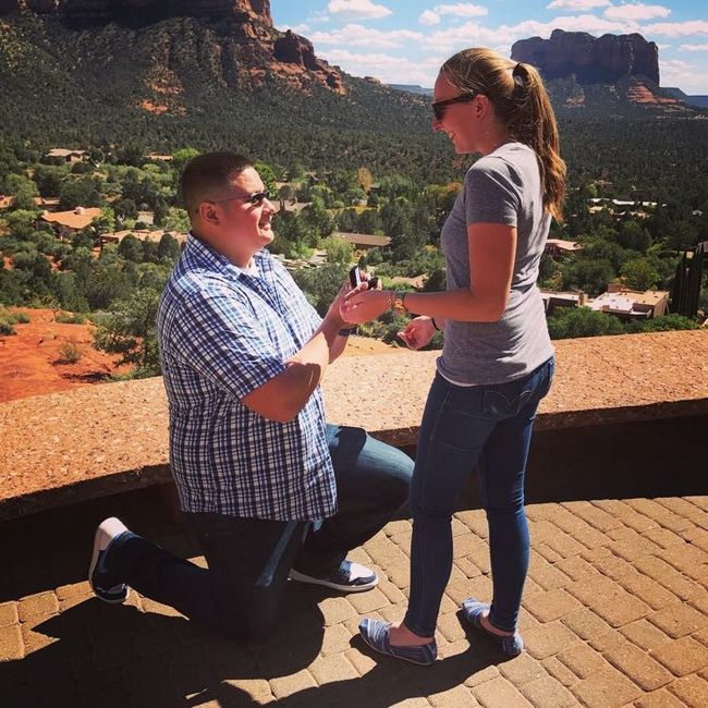 Post a photo of your fiance proposing!