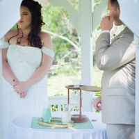 We did a sand ceremony into an hourglass.