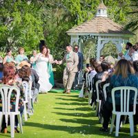 Dancing back down the isle. He just had to spin me. lol