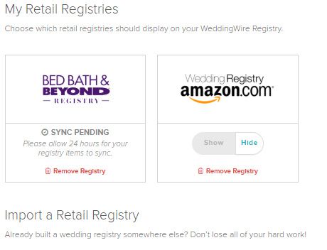 Wedding website registry problems 4