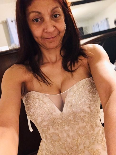 Did you add any sleeves/straps to your dress? - 1