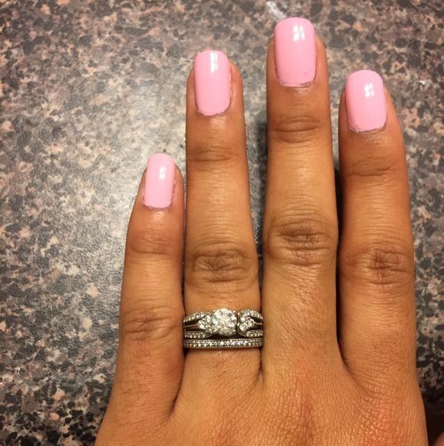 CZ wedding band with a diamond engagement ring?