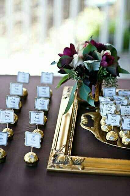 Gold picks/stakes for escort cards