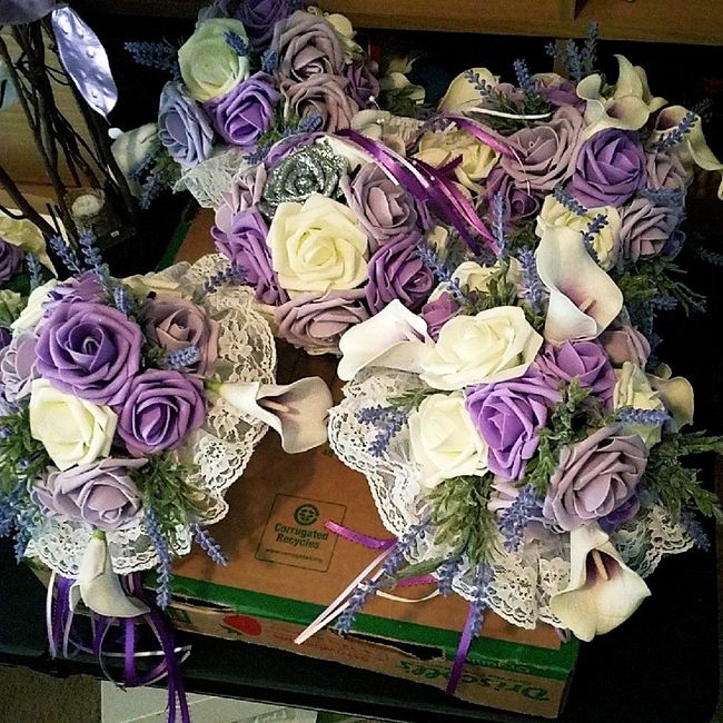 Finished wedding bouquets and boutonnieres done!!! - 2