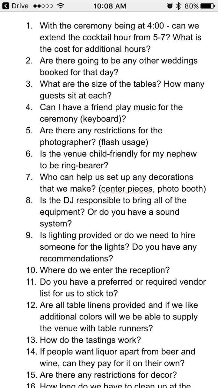 VENUE TOURS ADVICE