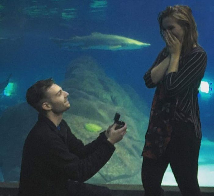 Post a photo of your fiance proposing!