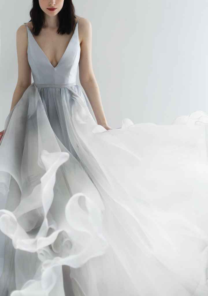 Smokey Grey Wedding Dress - 1