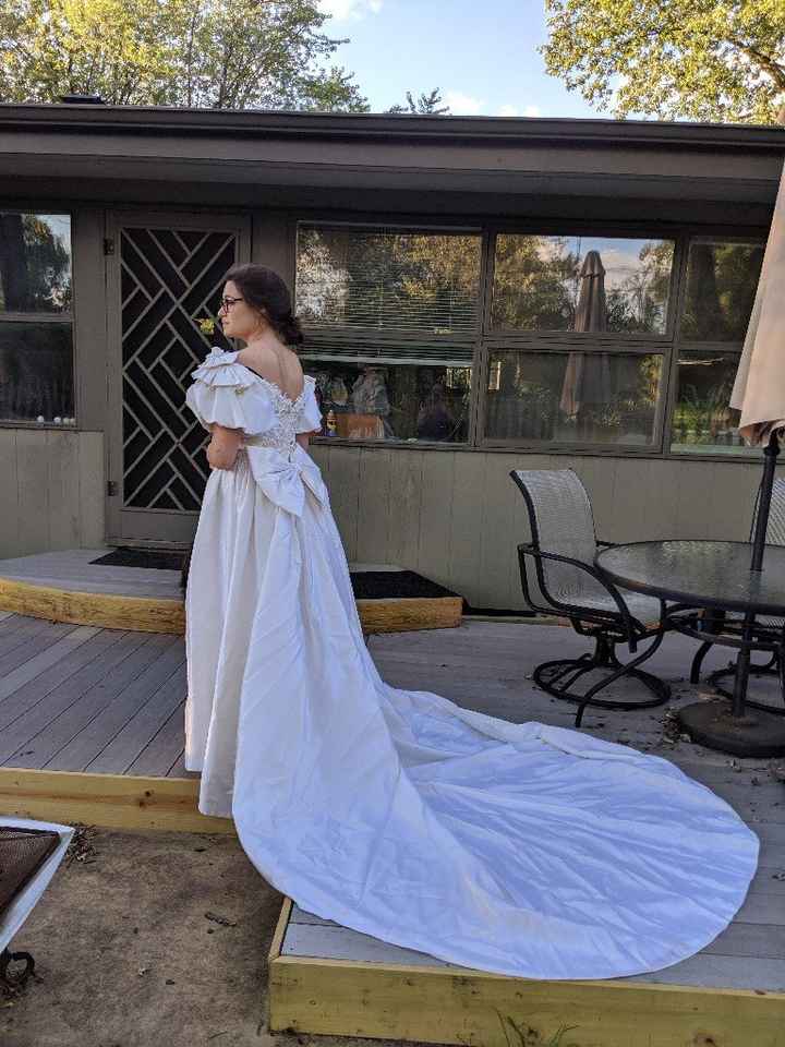 Is a cathedral veil necessary with a cathedral train - 1