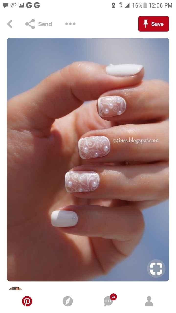 Lace wedding nails - 1