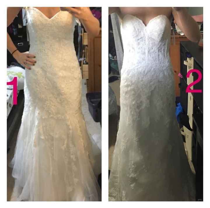 Alright ladies dress 1 or 2? This is my final decision!
