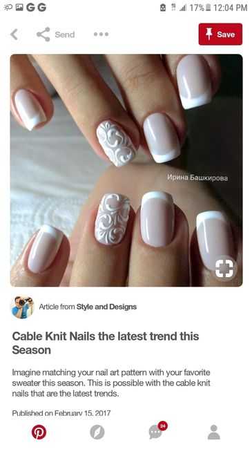 Lace wedding nails - 2