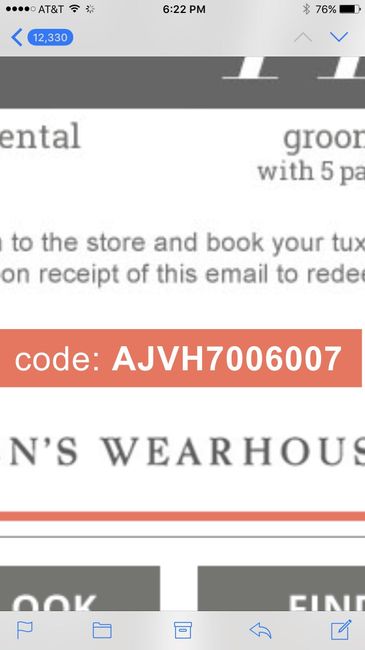 Men's warehouse coupon help!