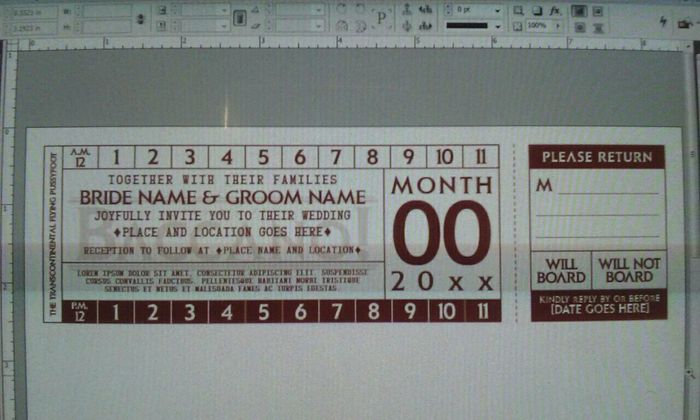 "ticket" invitation Help! - 1
