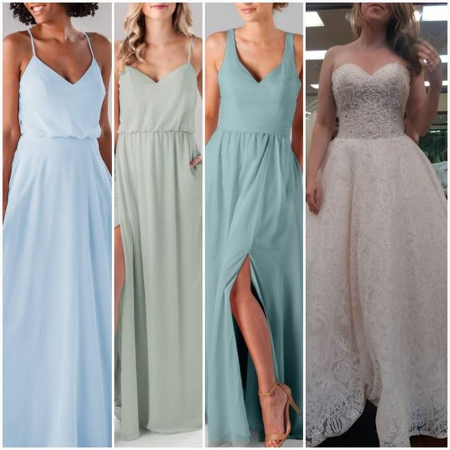 Coordinating Bridesmaids Dresses to Wedding Dress 2