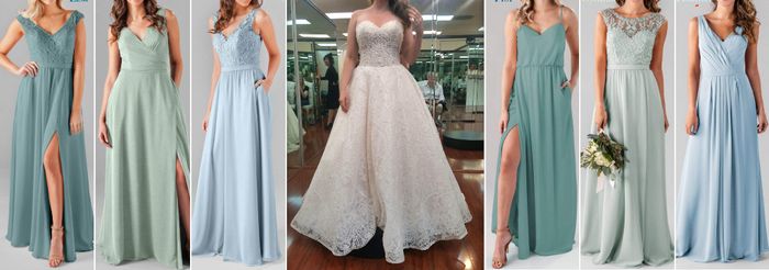 Coordinating Bridesmaids Dresses to Wedding Dress 3