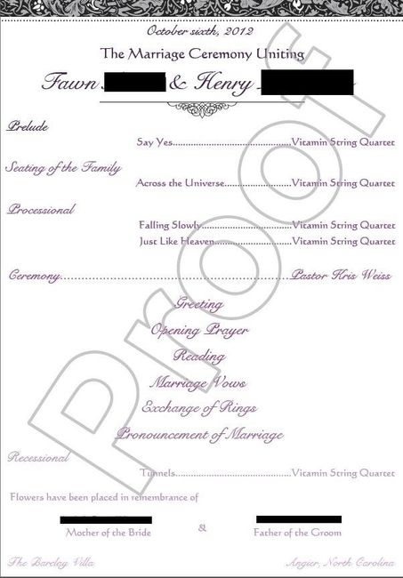 Wedding Program