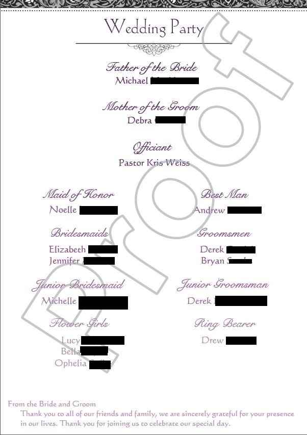 Wedding Program