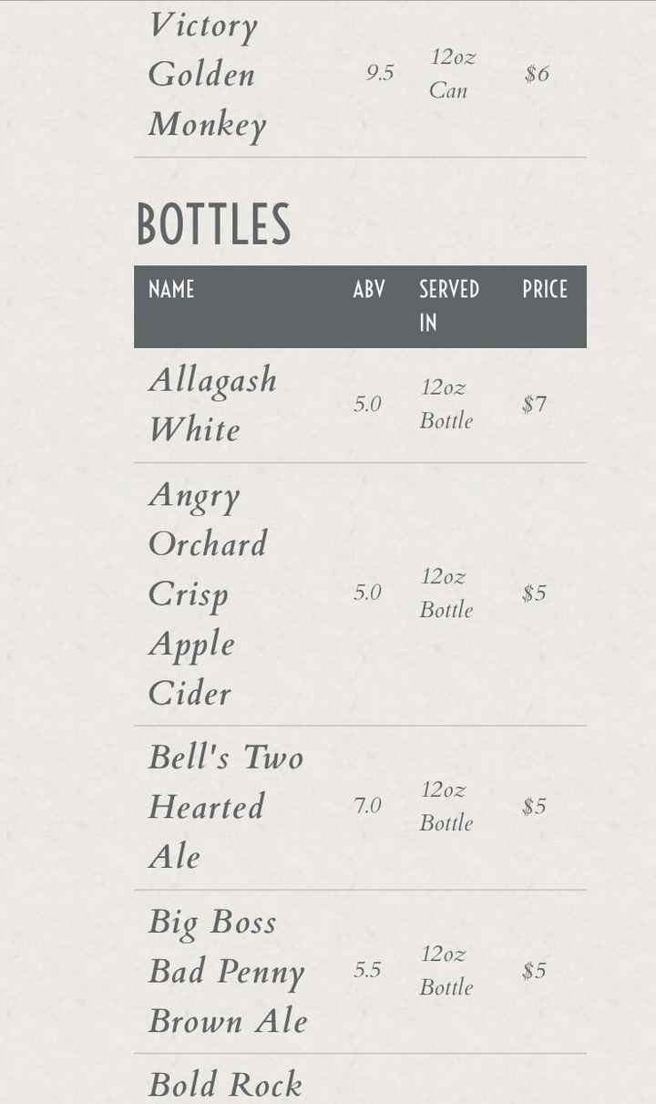 Beer options (slightly pic heavy) - 2