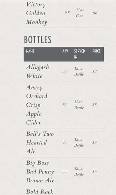 Beer options (slightly pic heavy) - 2
