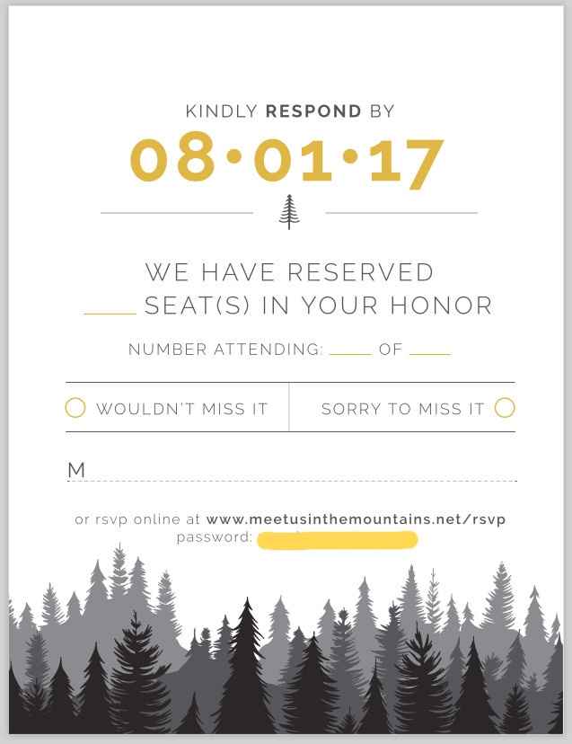 Invitation with number attending already filled in
