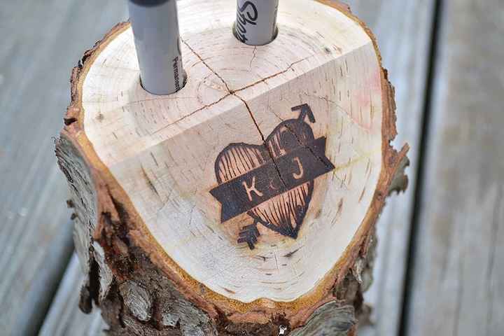 Guestbook canvas sharpie holder DIY