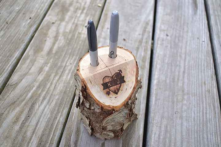 Guestbook canvas sharpie holder DIY